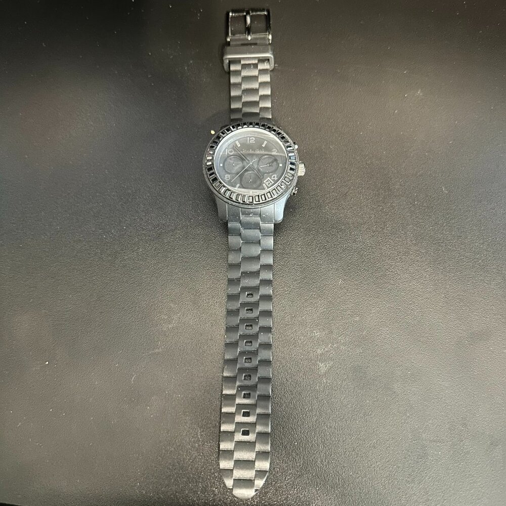 Michael Kors MK-5395 Chronograph Watch – Black Silicone Strap - New Battery